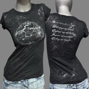 BCBG Vintage Y2K Scorpio Sheer Baby Tee